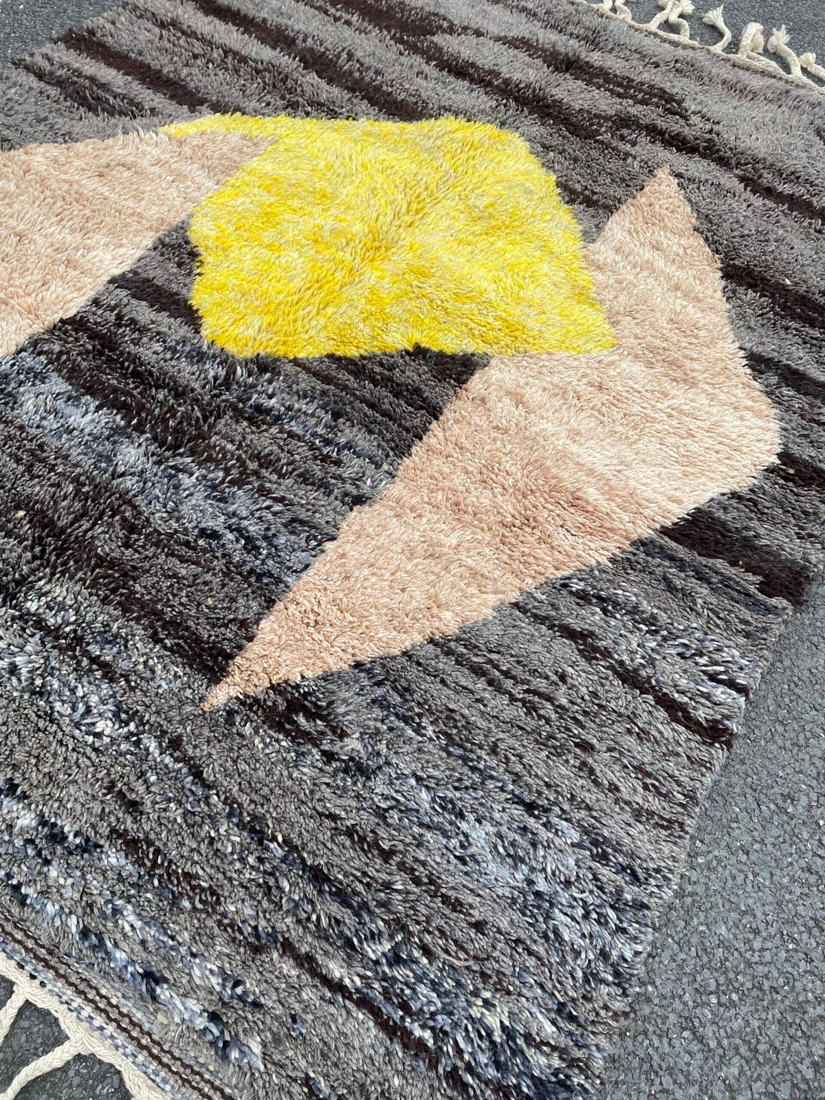 Wool Rug For Living Room, Beni Ourain Rug, Modern Interior Rug, Wool Rug, Azilal Rug, Boucherouite Rug photo for sale