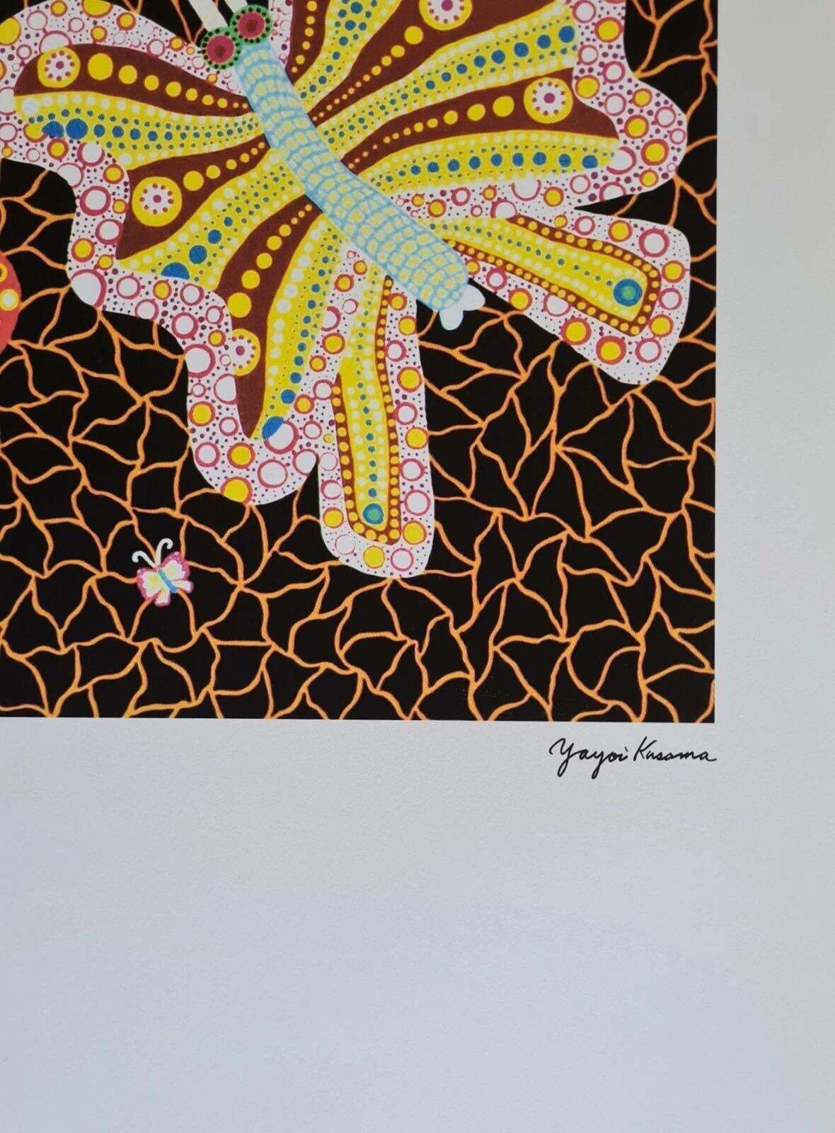 After Yayoi Kusama, Butterflies, Lithograph, 1990s photo Art
