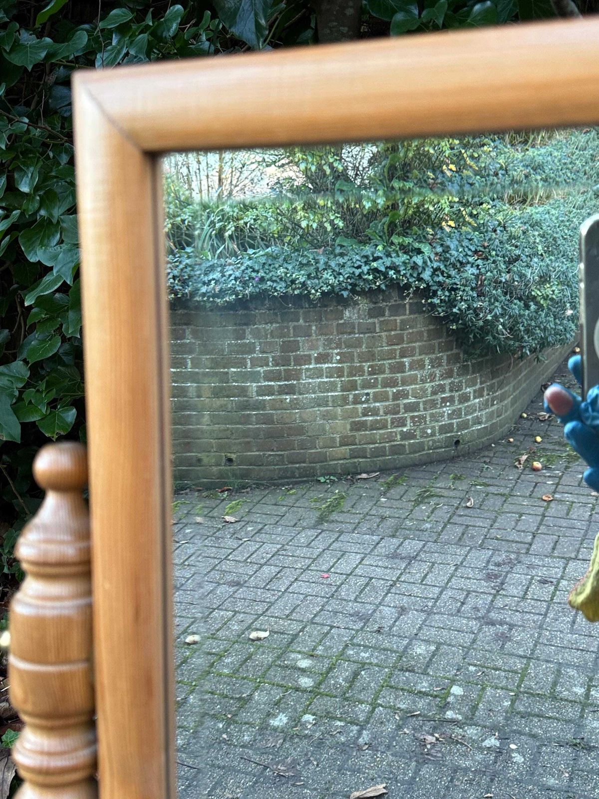 Vintage 1980s Wooden Swivel Dressing Table Mirror – Rustic Pine Country Farmhouse Vanity Décor photo Home Decor