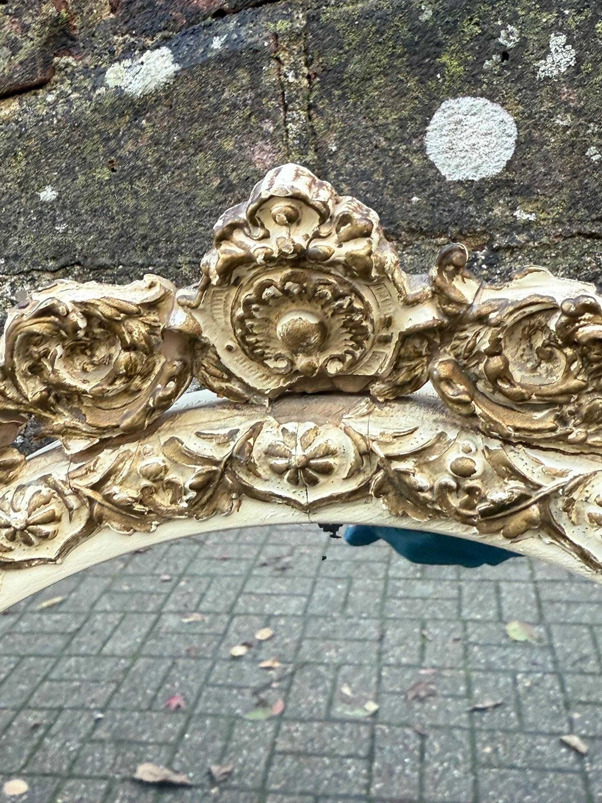 Vintage Ornate Oval Wall Mirror With Gold Rococo Frame – 1970s French Baroque Décor photo Home Decor