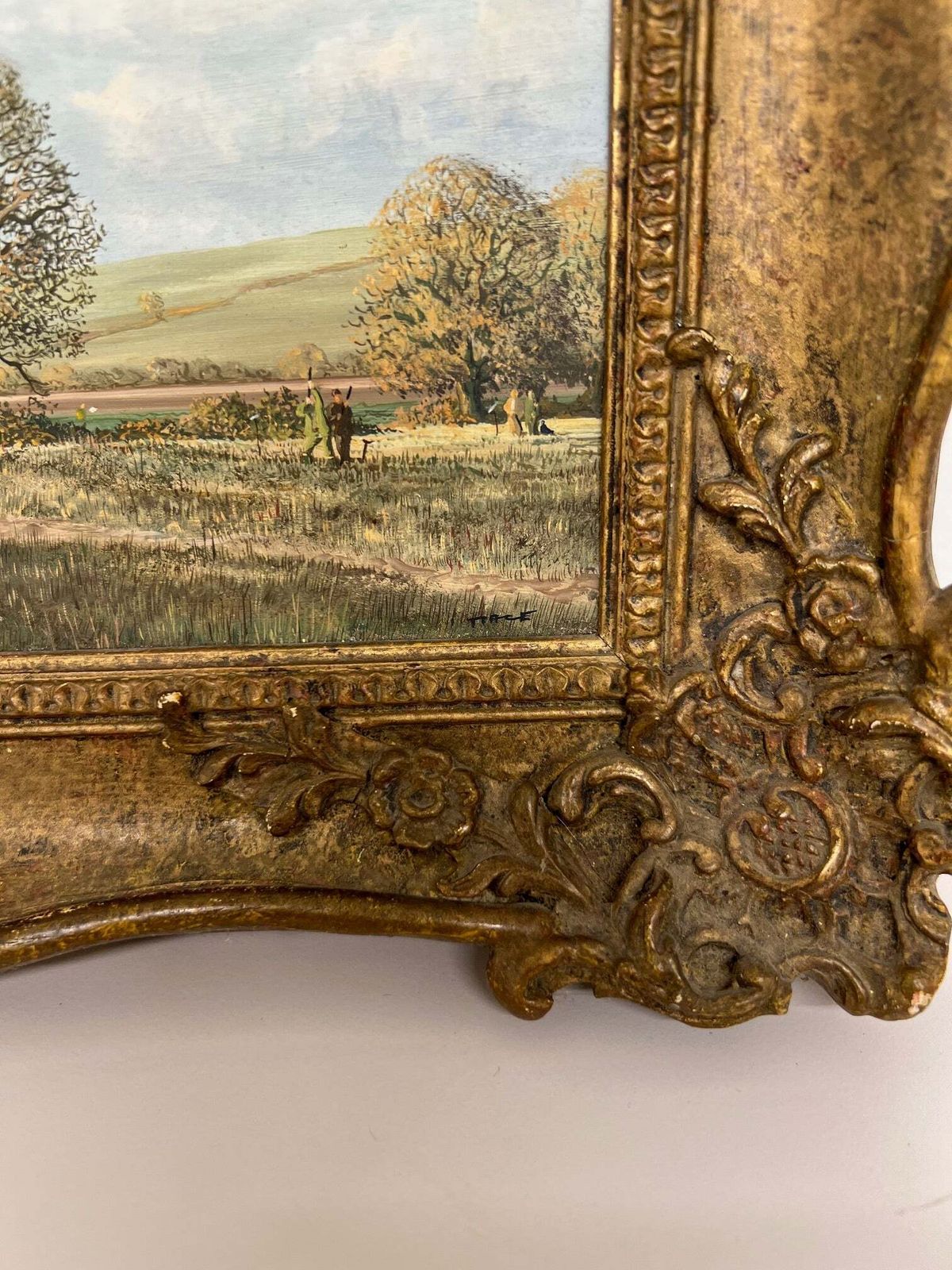 A Pheasant Shooting Scene Miniature Watercolour In A Ornate Gilt Frame By Artist Nicholas Mace photo Art