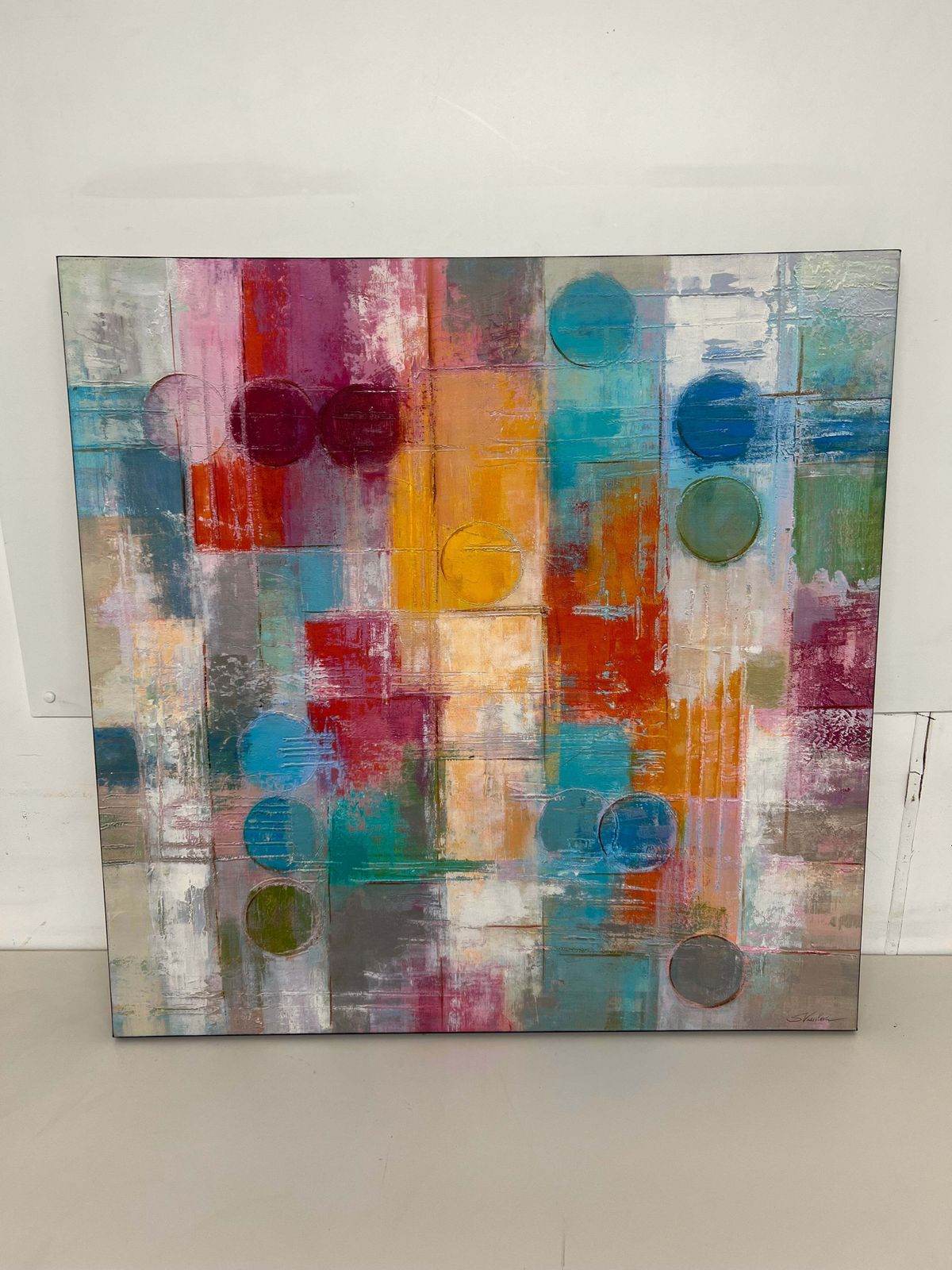 "Summer Rain" By Artist Silvia Vassileva, Abstract Art On Canvas