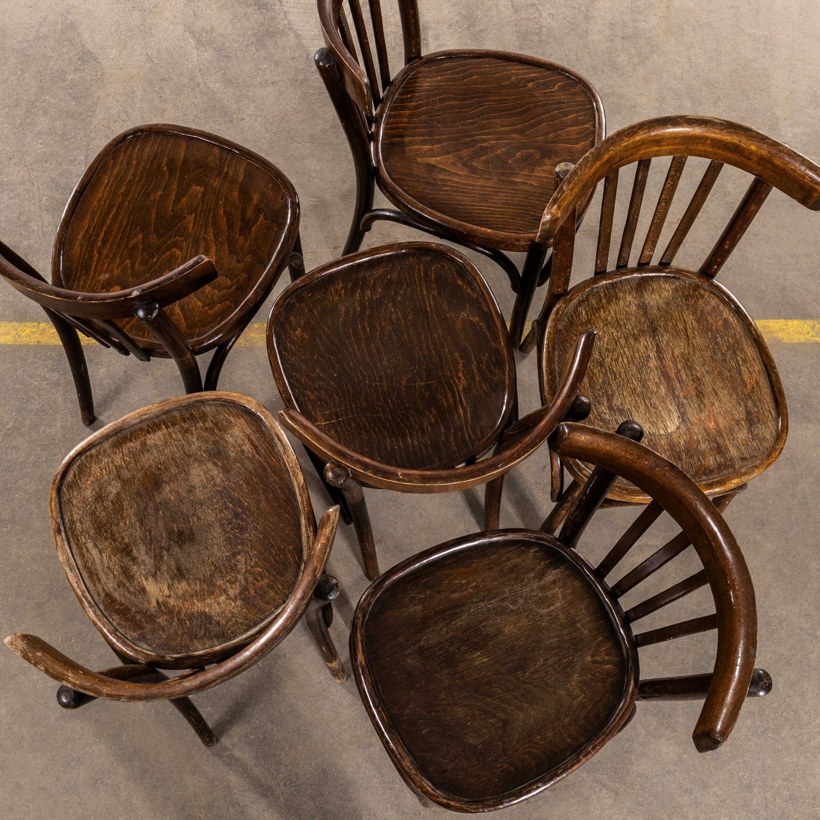 1940’s Tall Back Class Bistro Bentwood Dining Chairs – Set Of Six photo for sale