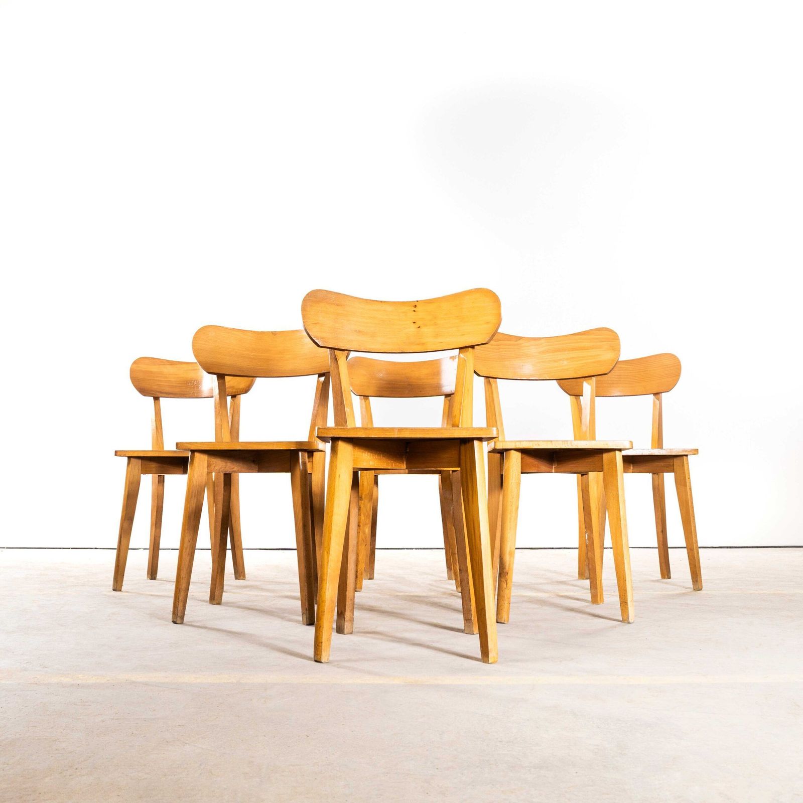 1950’s French Luterma Chapel Bentwood Dining Chairs photo for sale