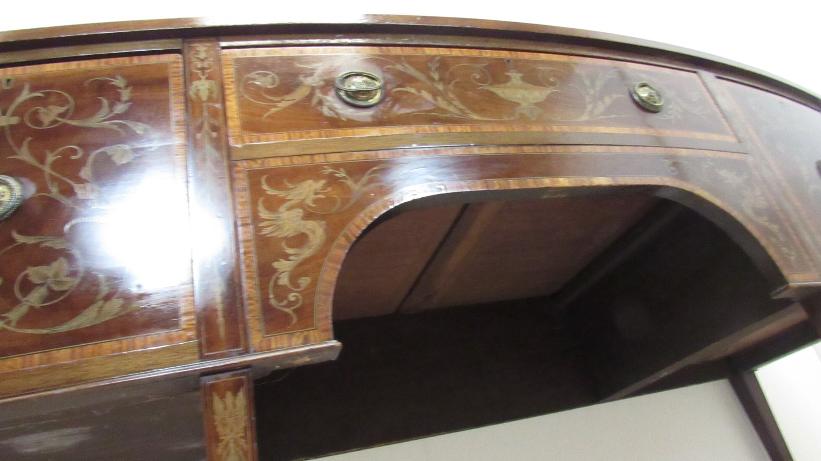 Superb Marquetry Inlaid Mahogany Sideboard photo Furniture