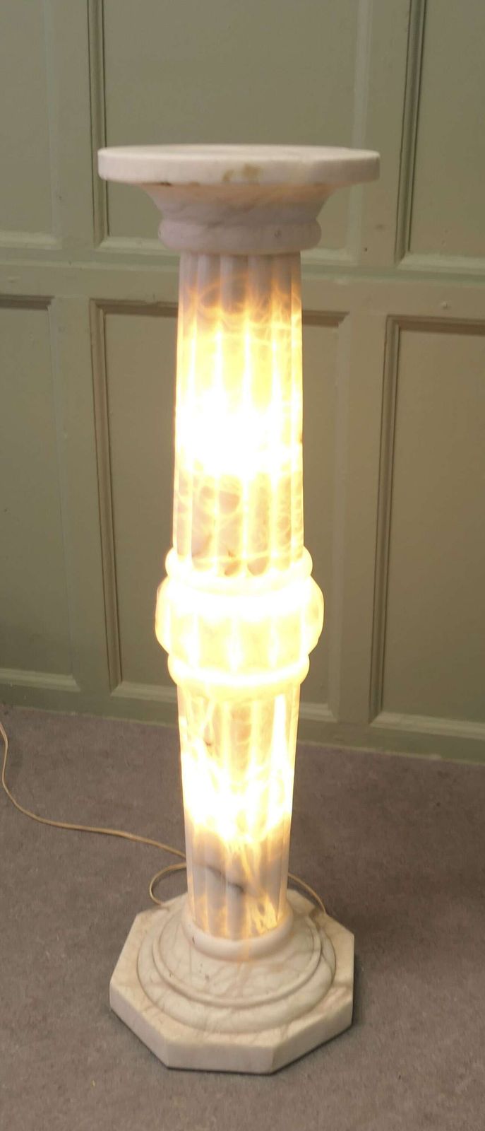 19th Century French Marble Illuminated Torchere Column photo for sale