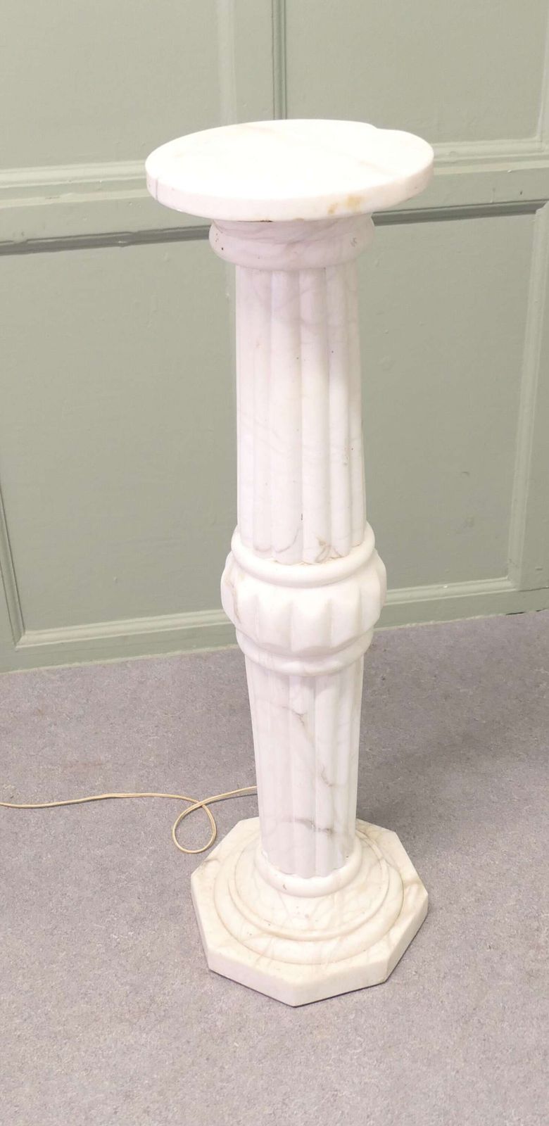 19th Century French Marble Illuminated Torchere Column photo vinterior