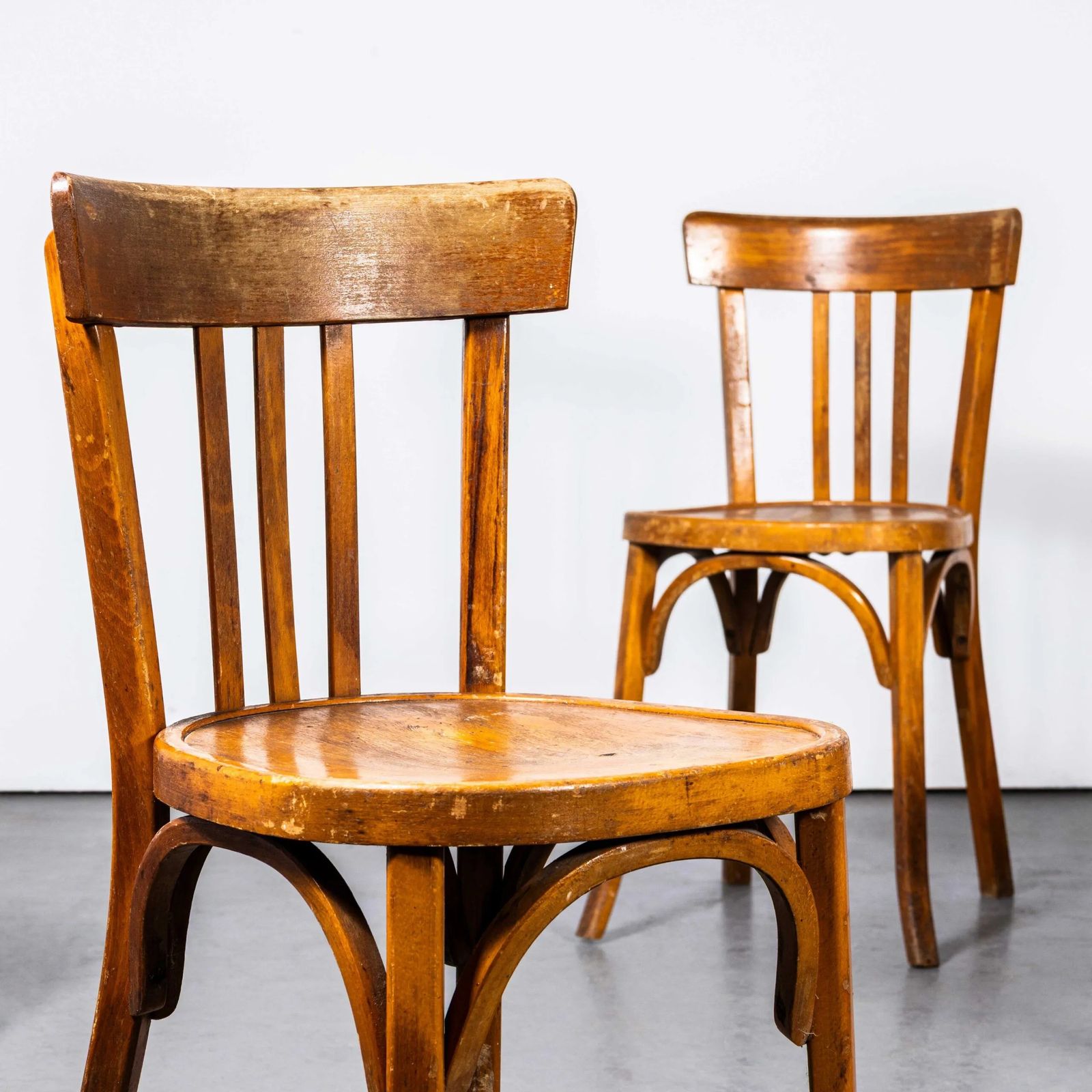 1950’s Honey Oak Bentwood Baumann Dining Chairs – Set Of Four photo Furniture