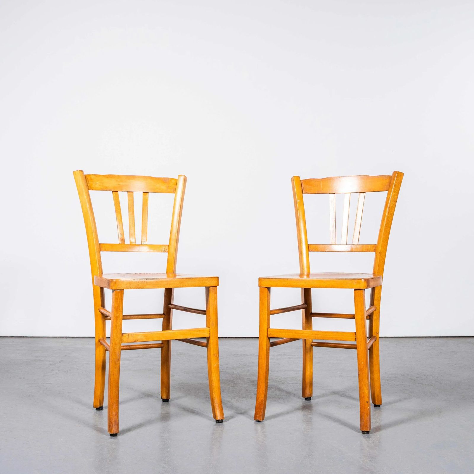 1950’s Original Luterma Slat Back Farmhouse Dining Chairs – Pair
