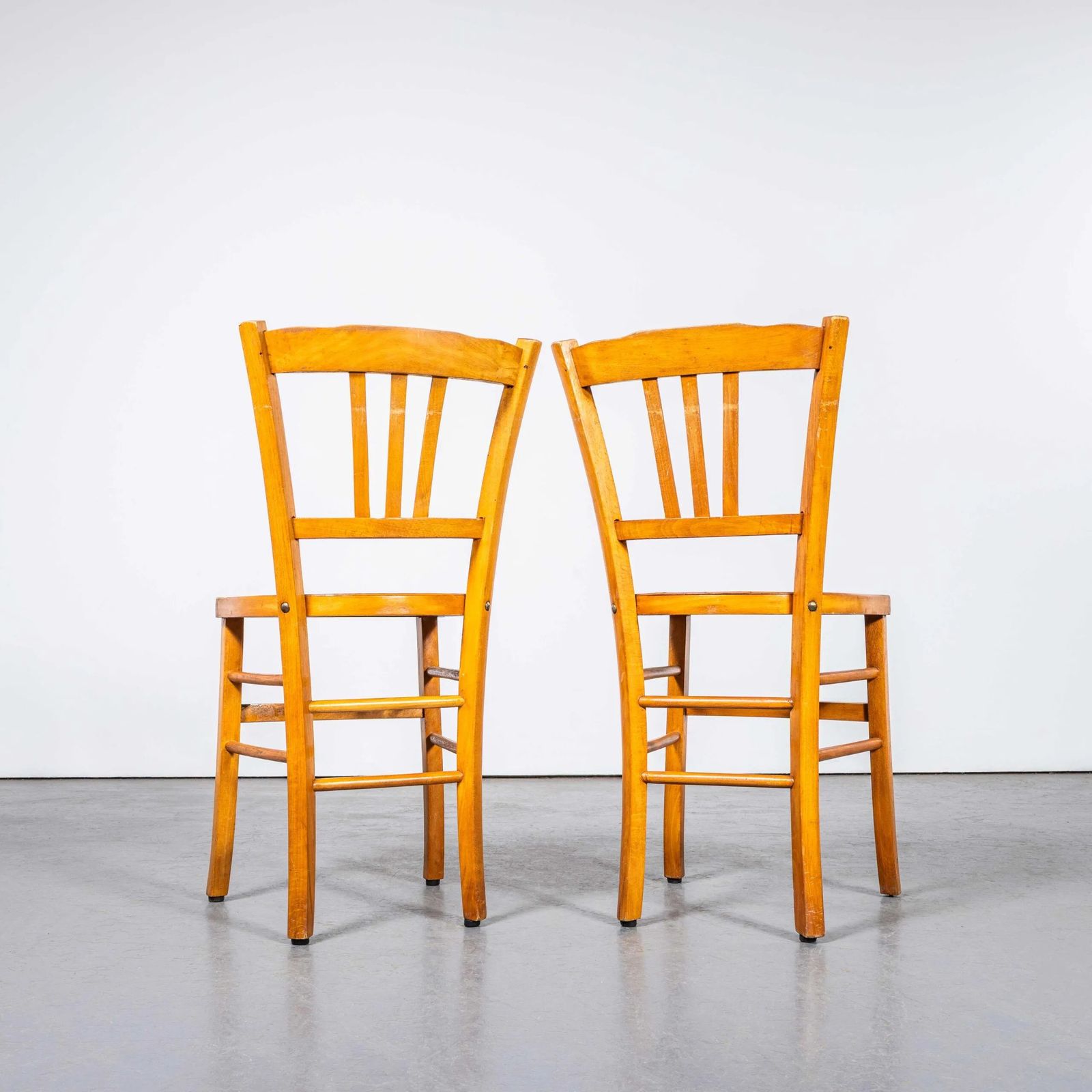 1950’s Original Luterma Slat Back Farmhouse Dining Chairs – Pair photo for sale