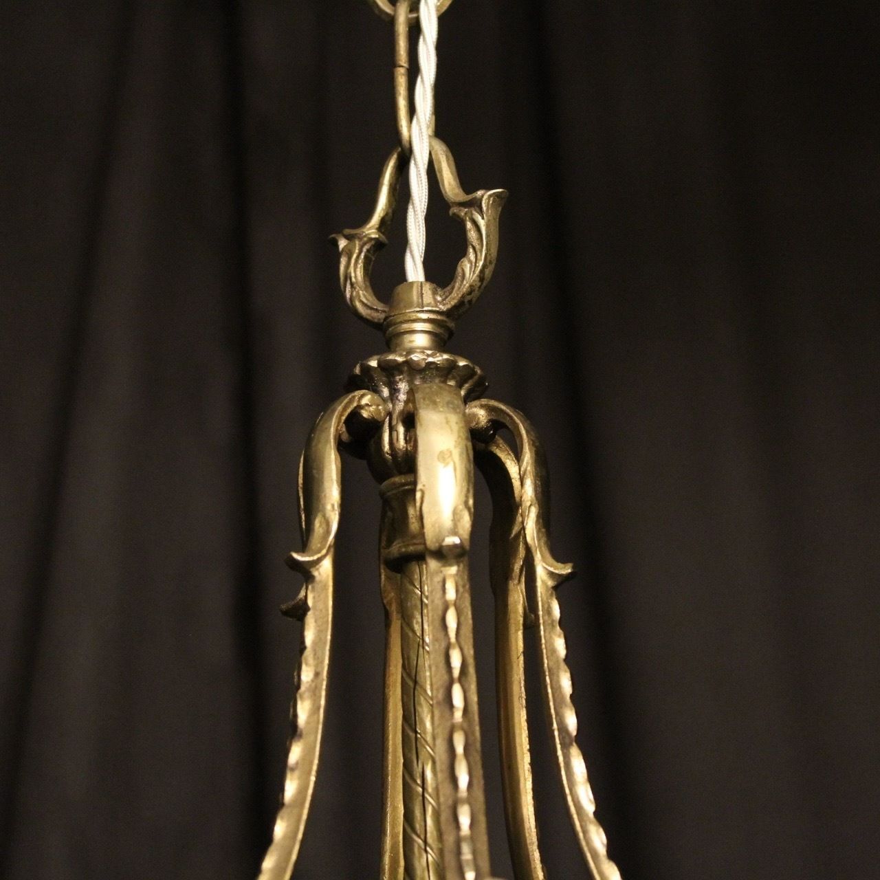 photo for sale French Pair Of Silver Gilded Bronze Lanterns