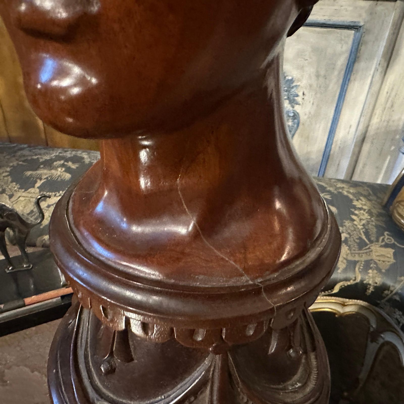 A Sicilian Art Nouveau Wood Sculpture Of A Bust Of A Young Woman photo buy