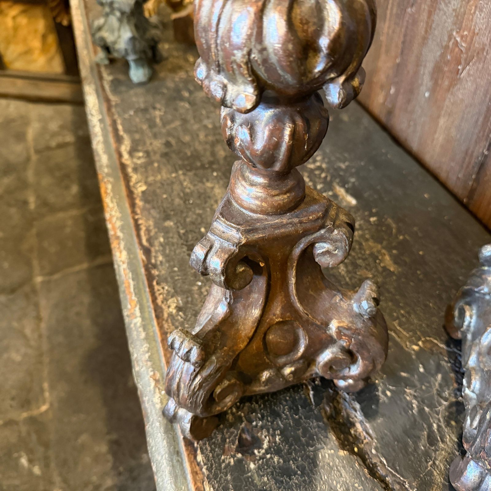photo furniture A Pair Of Louis XVI Hand Carved Wood Antique Sicilian Torcheres