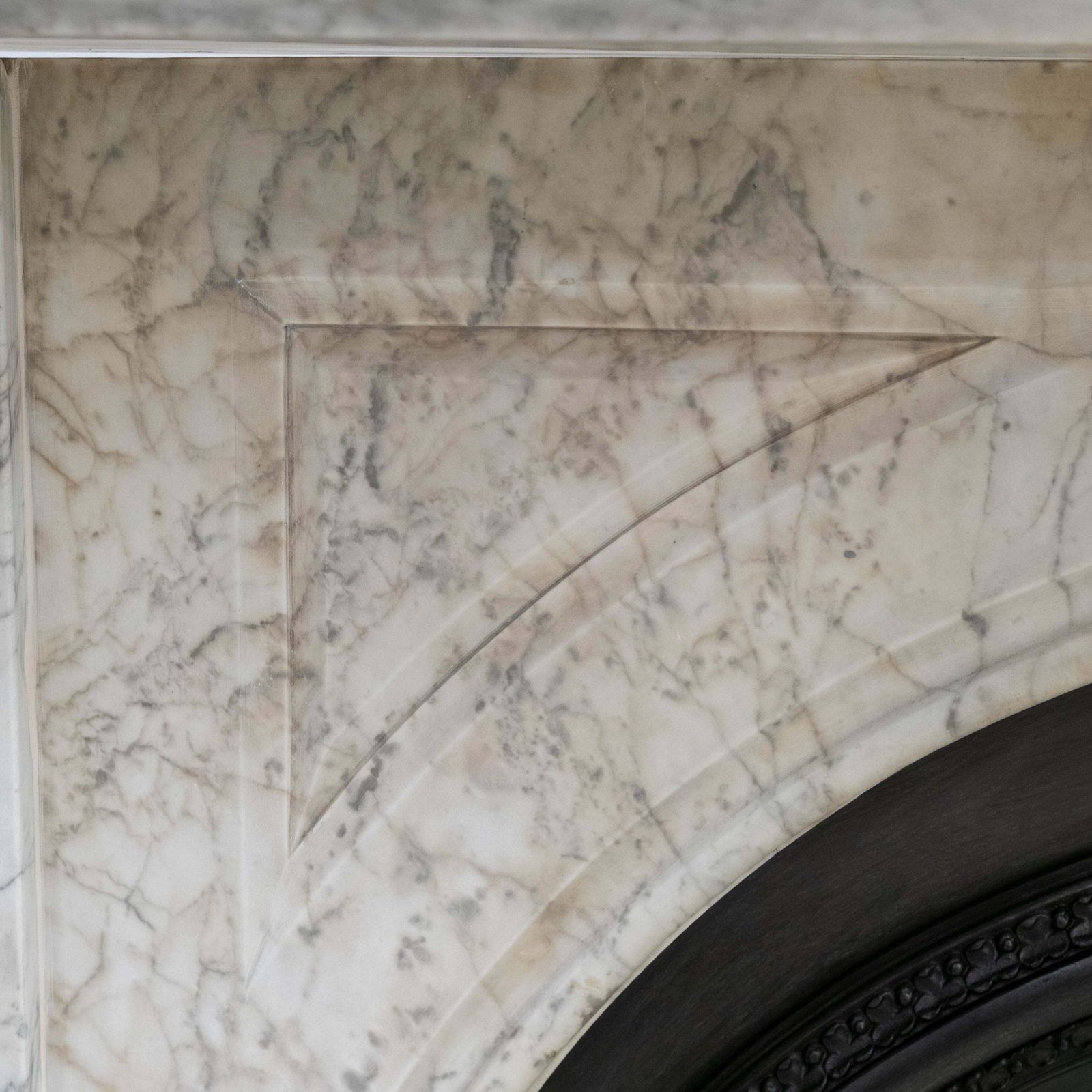photo buy Large Antique Victorian Carrara Marble Arched Chimneypiece