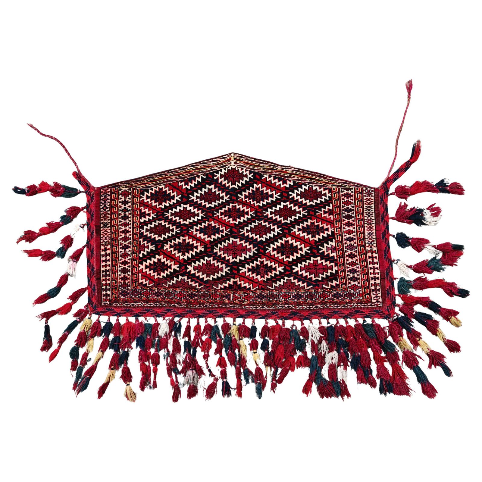 Antique Turkmen Yomud Asmalyk For Decoration Of Bride's Camel, 19th Century