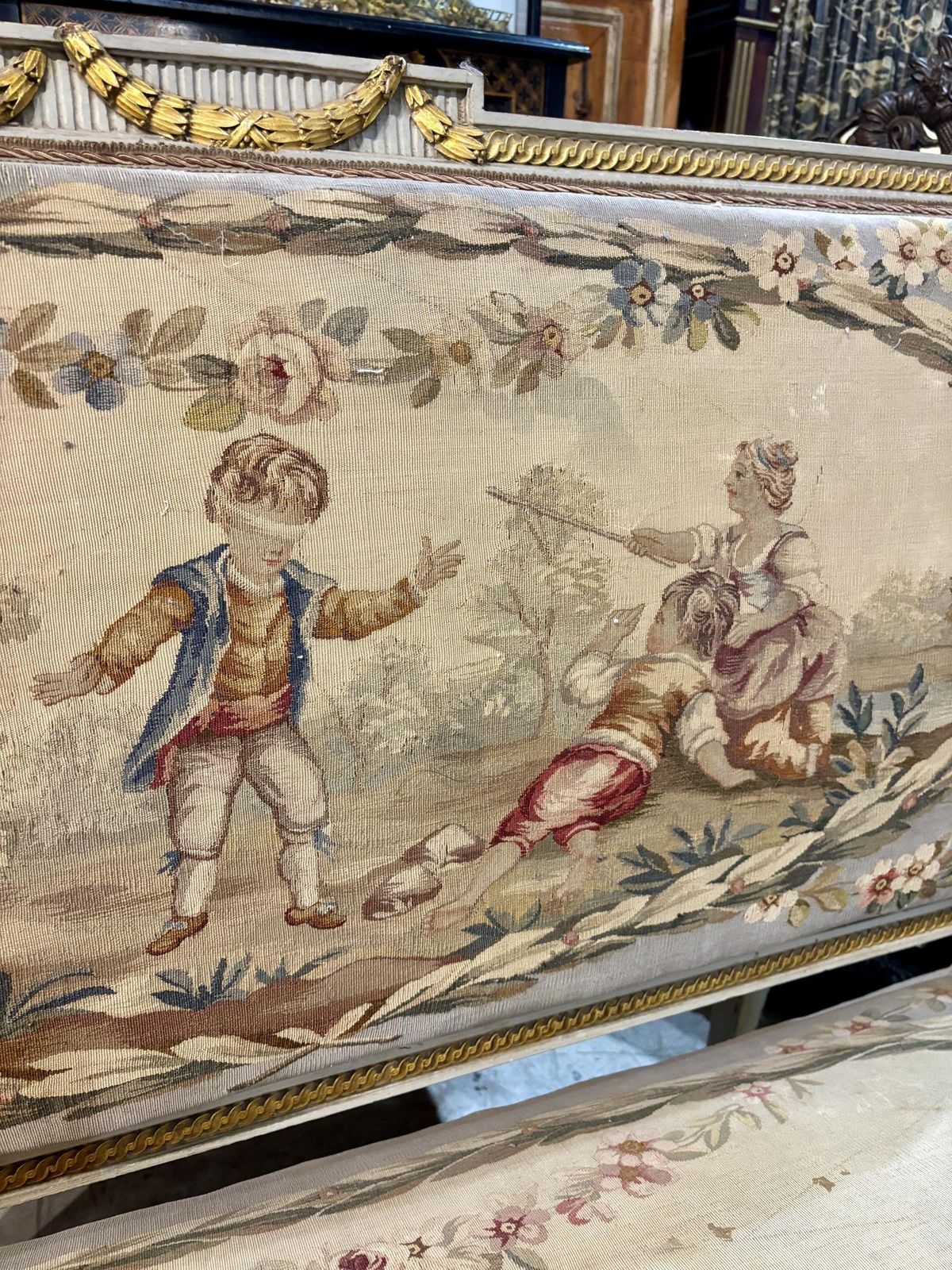 19th Century French Settee, 1800s photo furniture