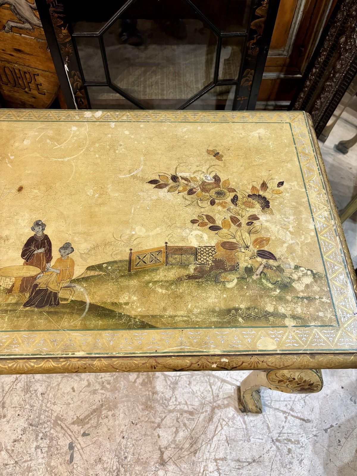 Early 20th Century English Lacquered Writing Desk photo for sale