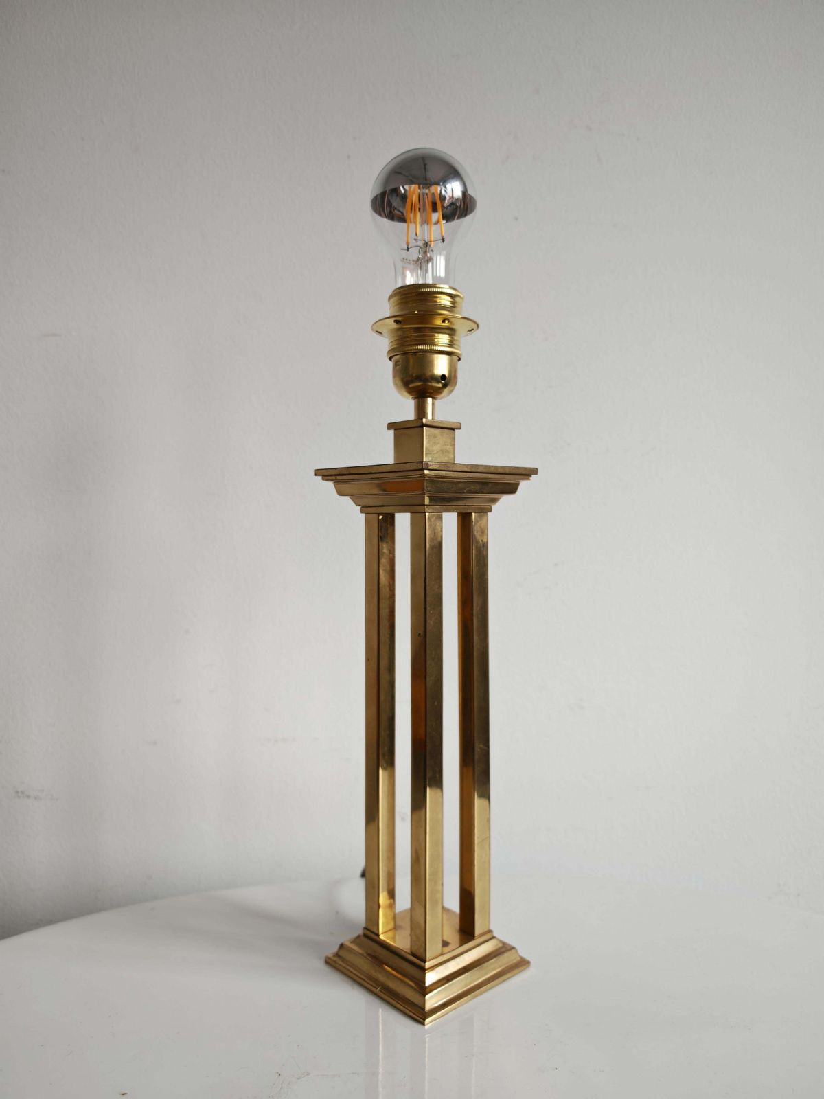 Hollywood Regency Table Lamp In Gilt Brass In Style Of Willy Rizzo, Italy 1960s photo furniture