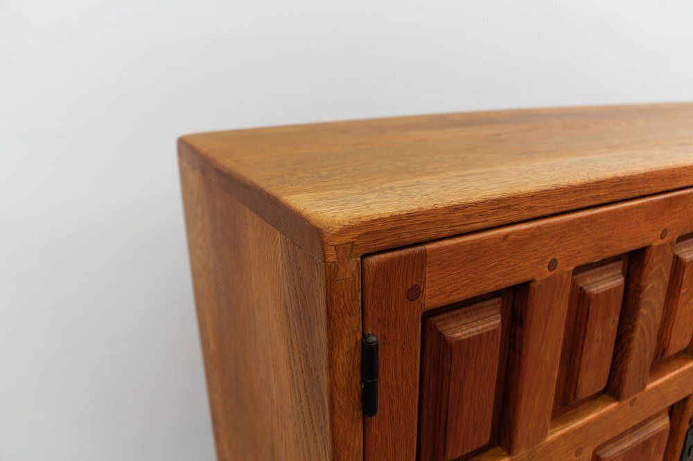 Large Screwless Sideboard Made Of Carved Oak, Spain, 1960s photo buy