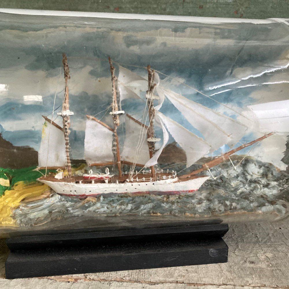 Large Ship In A Bottle, Mid 20th Century photo buy