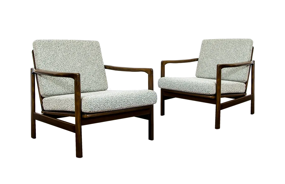 Vintage Club Chairs By Zenon Bączyk, 1960's, Set Of 2