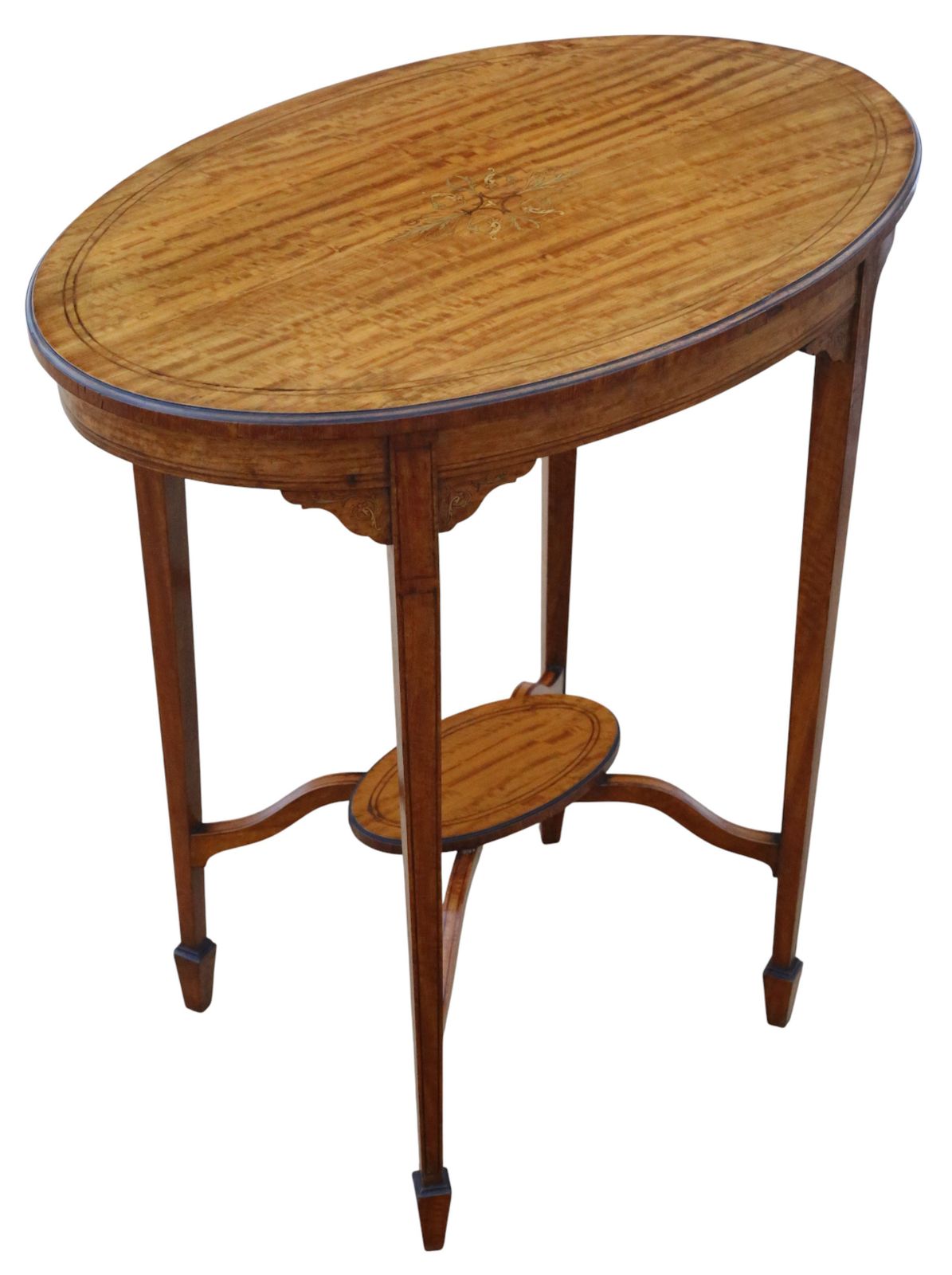 Antique C.1900 Inlaid Satin Walnut Oval Occasional/ Centre Table – Fine Quality photo furniture