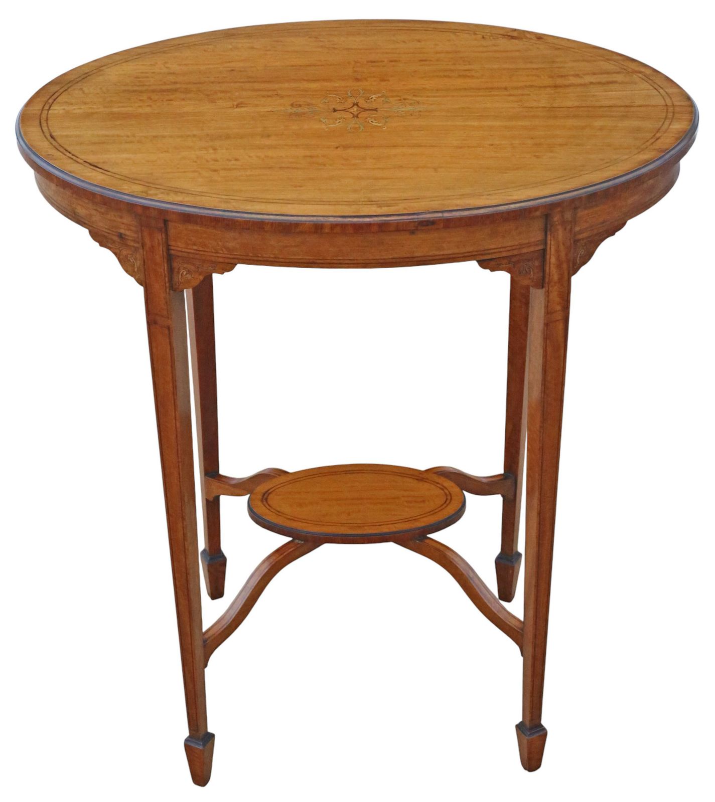 Antique C.1900 Inlaid Satin Walnut Oval Occasional/ Centre Table – Fine Quality photo 995.0