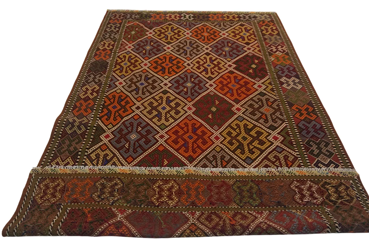 6x10 Soumak Colourful Caucasian Large Area Rug Handwoven Statement Piece photo vintage