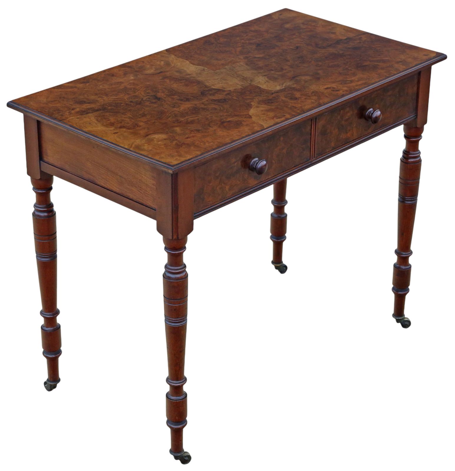 Antique 19th Century Oyster Burr Walnut Writing Or Dressing Table – Fine Quality photo furniture