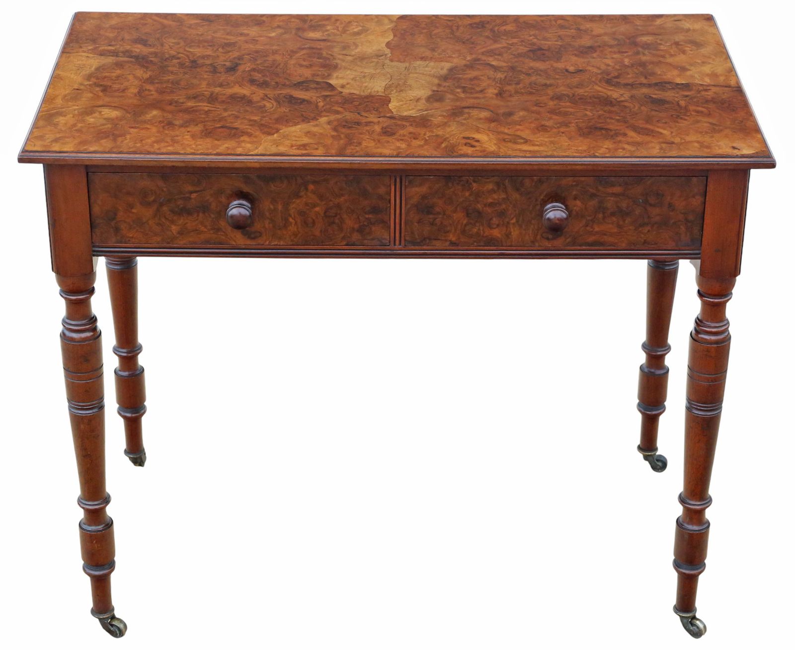 Antique 19th Century Oyster Burr Walnut Writing Or Dressing Table – Fine Quality photo Furniture