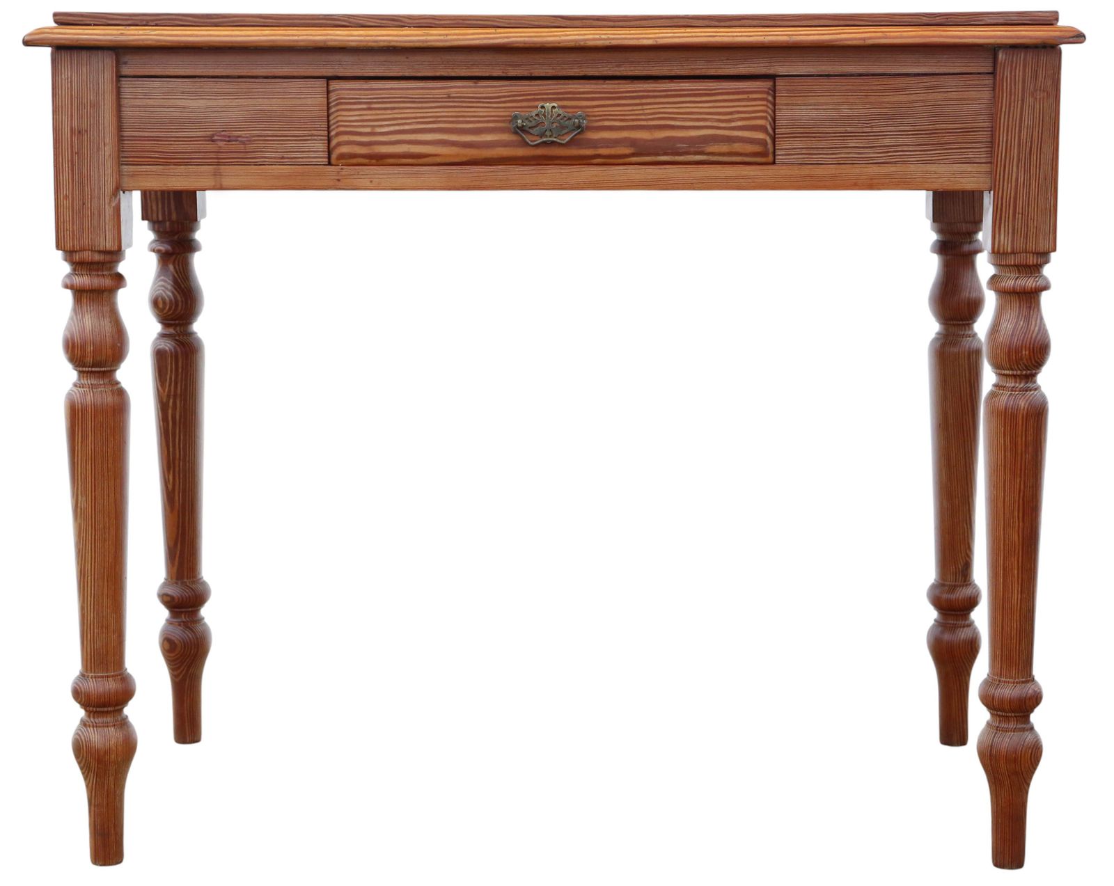 Antique 19th Century Pitch Pine Desk / Writing Table – Side Or Dressing Occasional Table