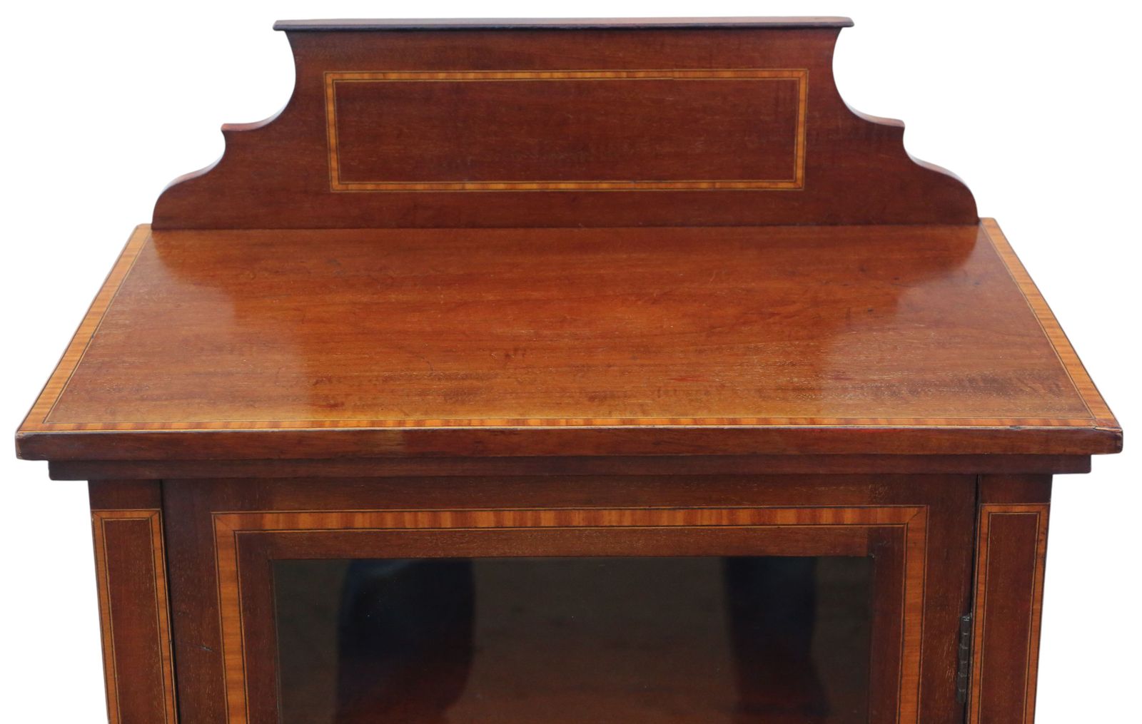 Antique Quality Edwardian C.1910 Inlaid Mahogany Display Cabinet / Bookcase photo 995.0