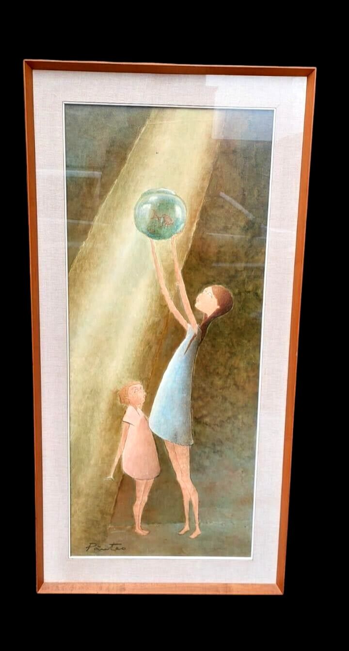 Large Oil Painting On Canvas Figures Panteo Roberto (Milan 1915 ?)