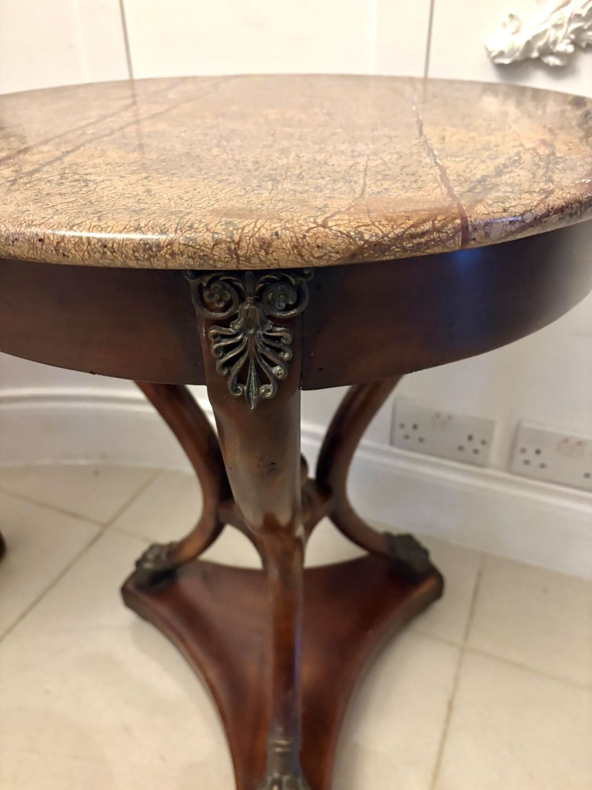 Antique Early 20th Century Quality Pair Of French Marble Top Gueridon Side Tables photo buy
