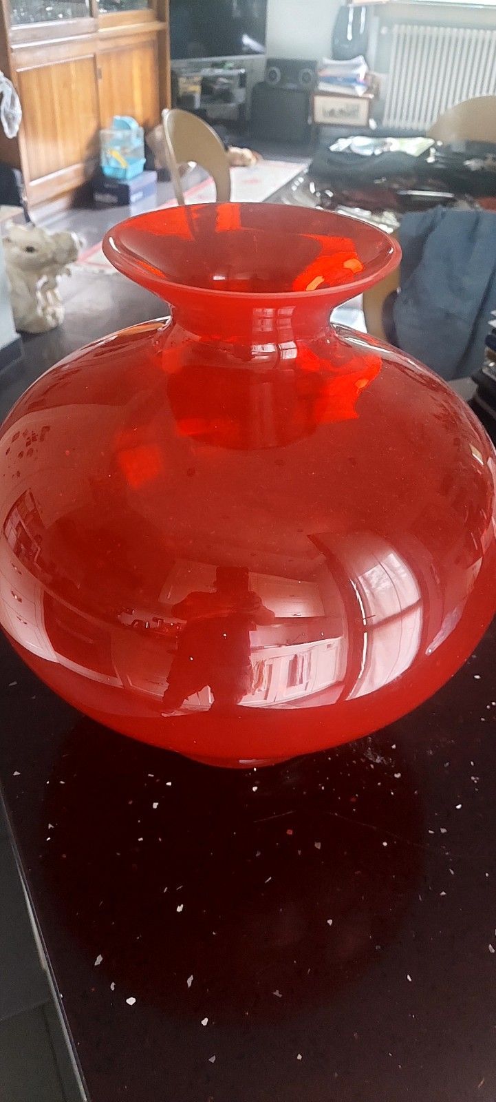 Large Blown Glass Vase Onlylux 30 Cm Italian Design photo vintage