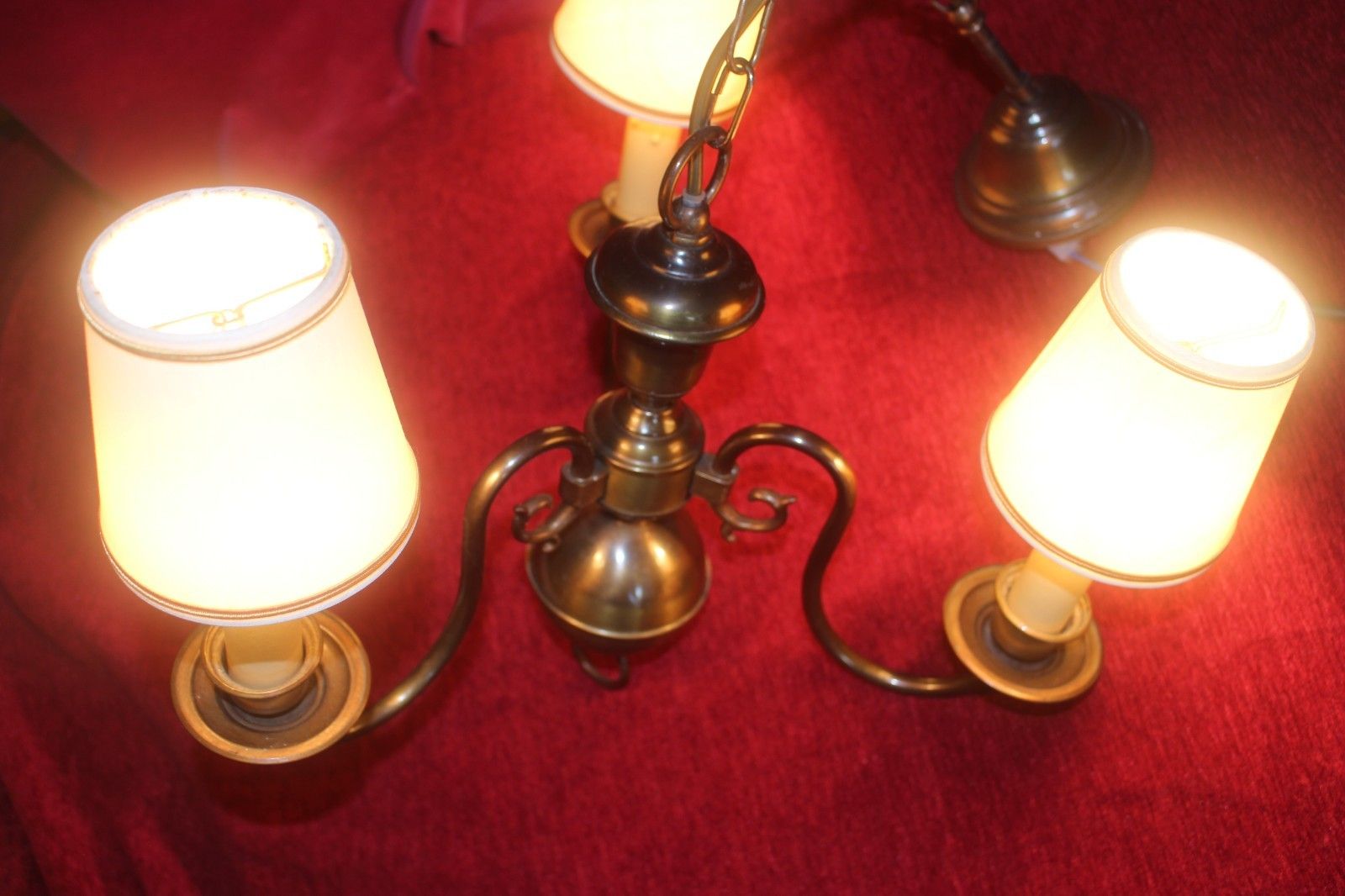 photo buy French Vintage Brass Flemish Chandelier 3 Arms  From Paris Chateau