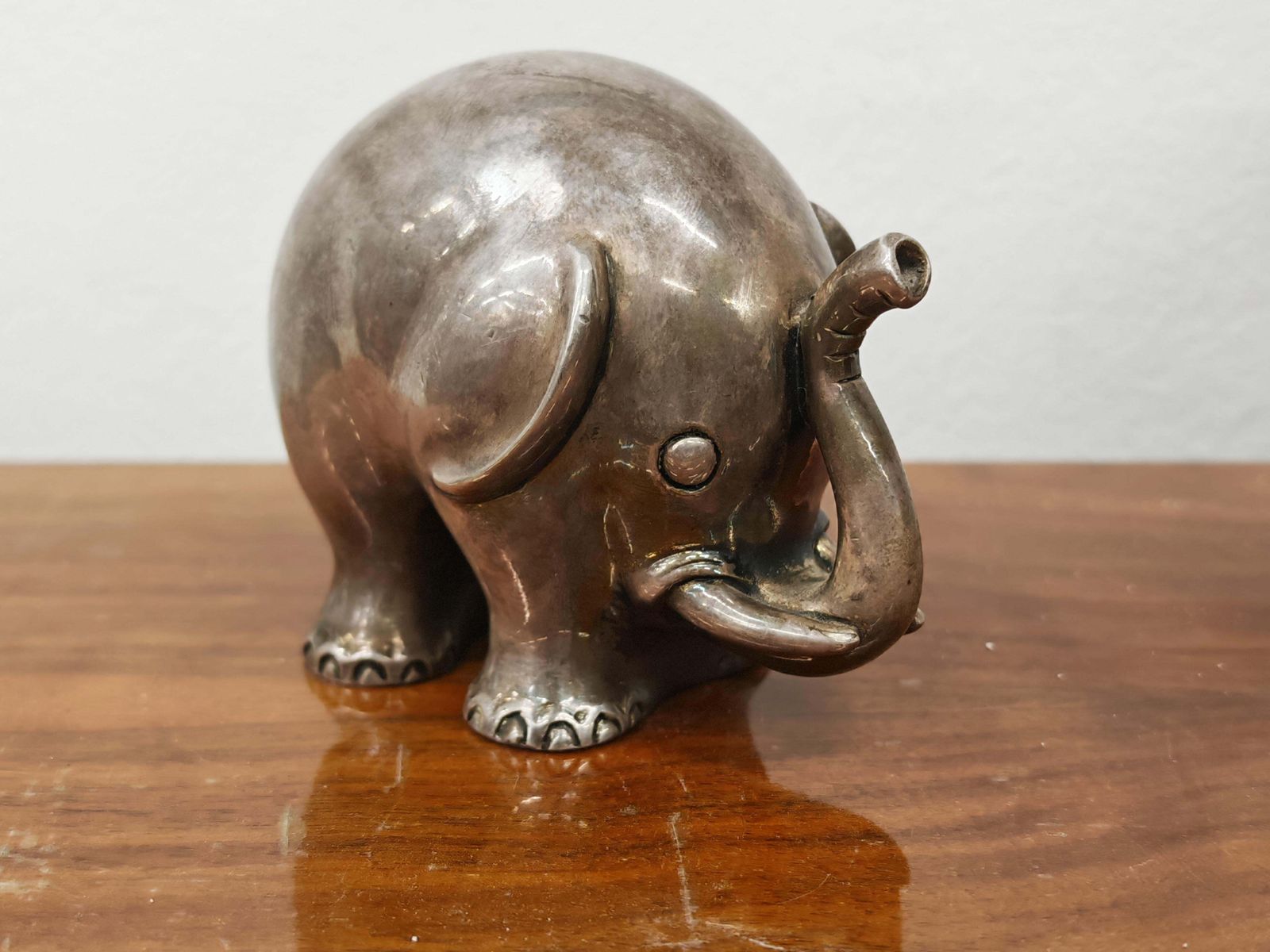 Art Mid Century Modern Silver Figurine Of An Elephant, 970 Silver, Italy 1960s photo