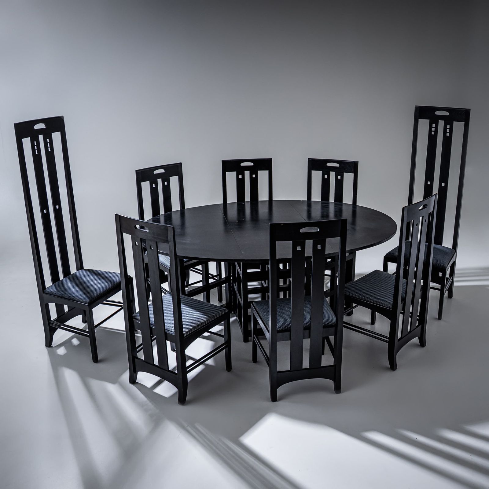 Dining Room Suite, Model Ingram, By Charles Rennie Mackintosh, Cassina Edition, Italy, 1970s/80s photo 6950.0