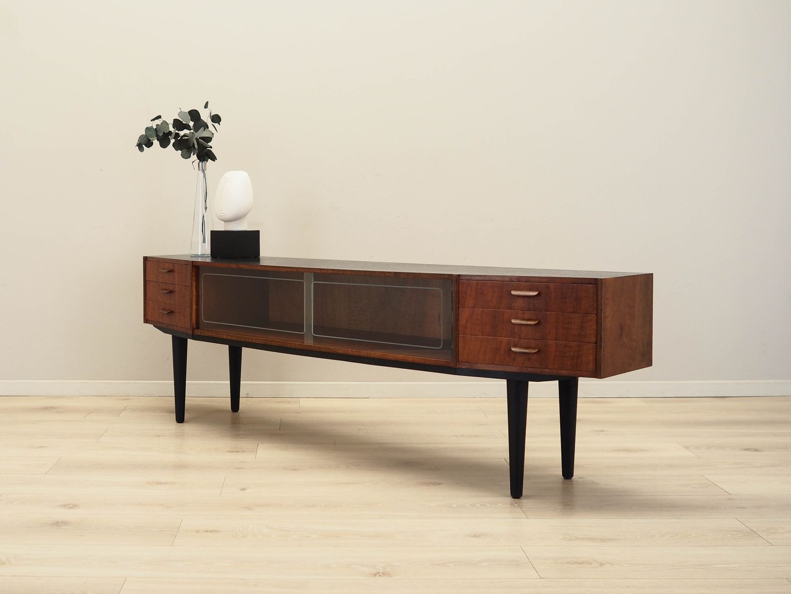 Walnut Lowboard, Danish Design, 1960s, Production: Denmark photo furniture