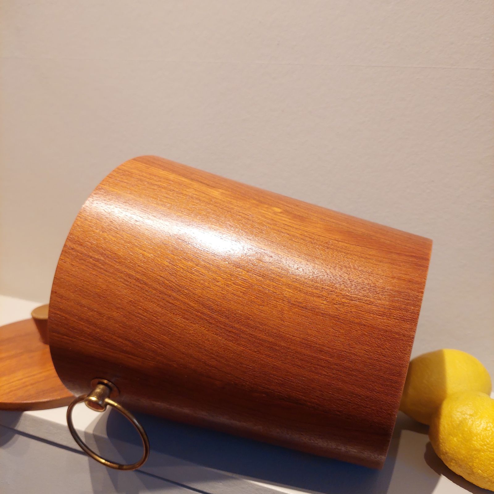 Mid Century Teak Ice Bucket  Tableware Drinkware Japan 60s photo vinterior