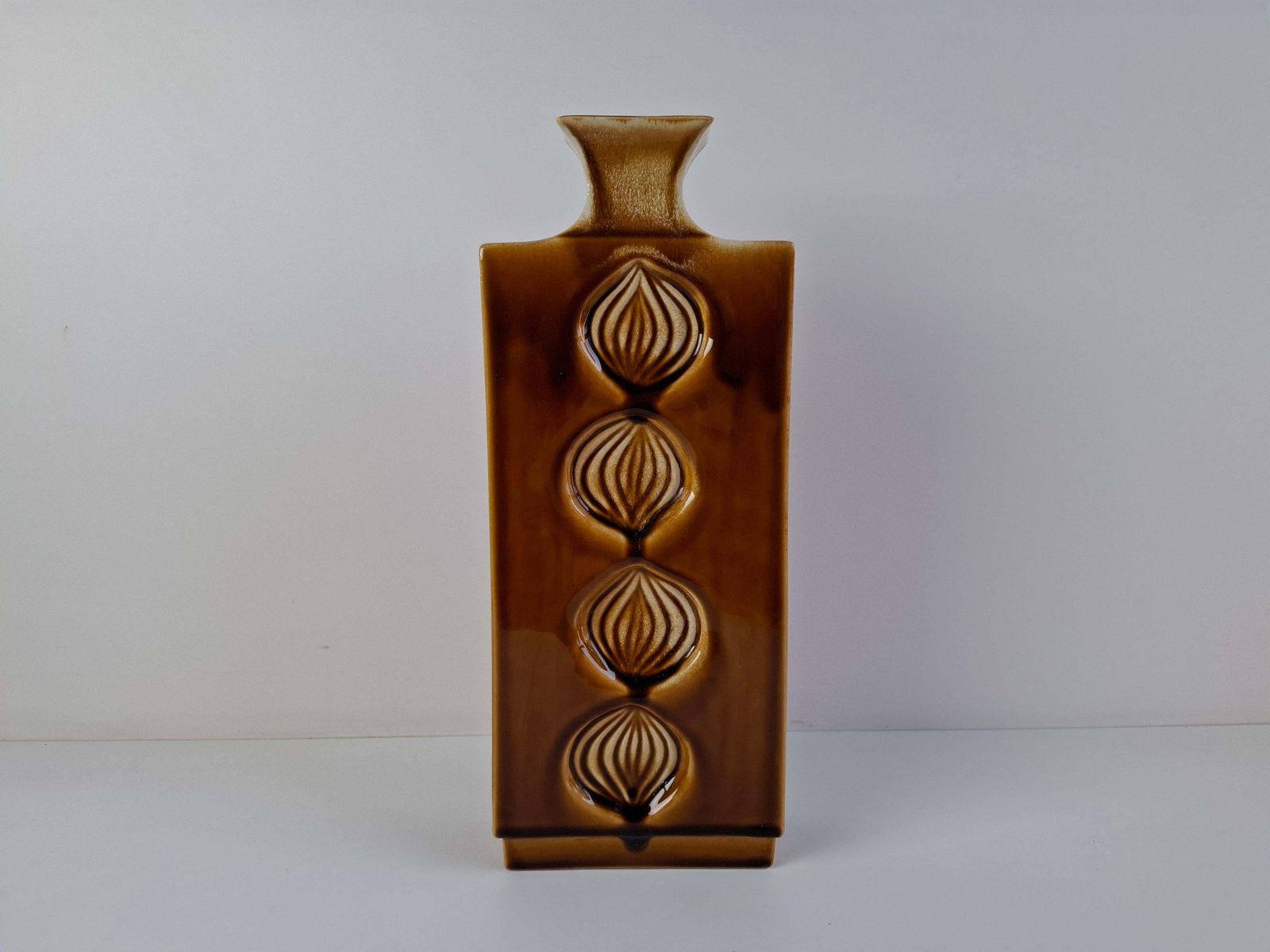 Mid Century Czech Brown Ceramic Vase Ditmar Urbach, 1960's. photo for sale