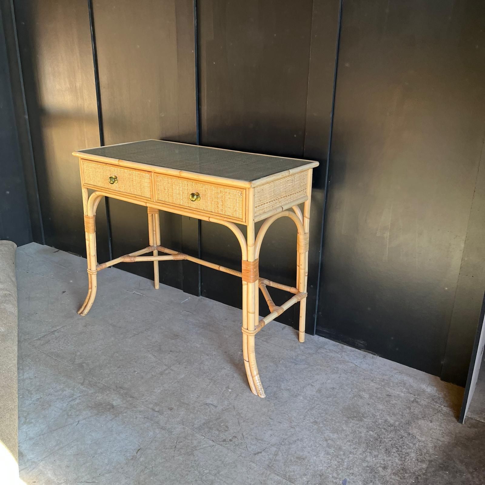 Cane And Bamboo Dressing Table / Desk photo vinterior