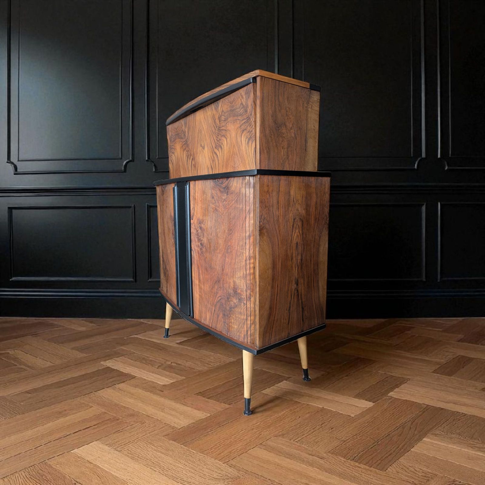 Unique Art Deco Cocktail Drinks Cabinet Walnut Burr Wood Bar photo furniture