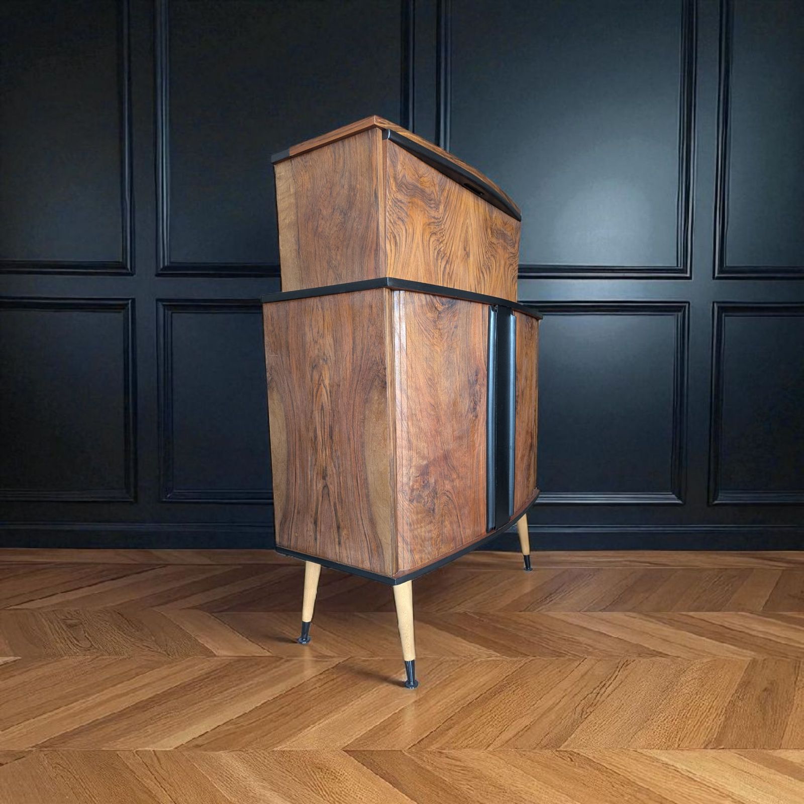 Unique Art Deco Cocktail Drinks Cabinet Walnut Burr Wood Bar photo Furniture