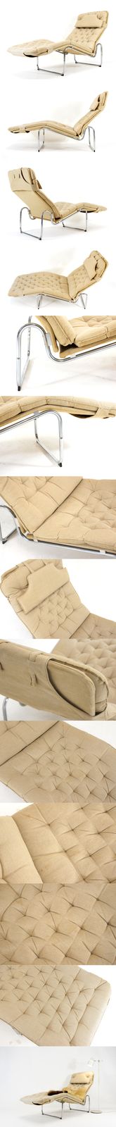 Retro Vintage Christer Blomquist Ikea Chrome Chaise Lounge Chair Lounger Danish photo furniture