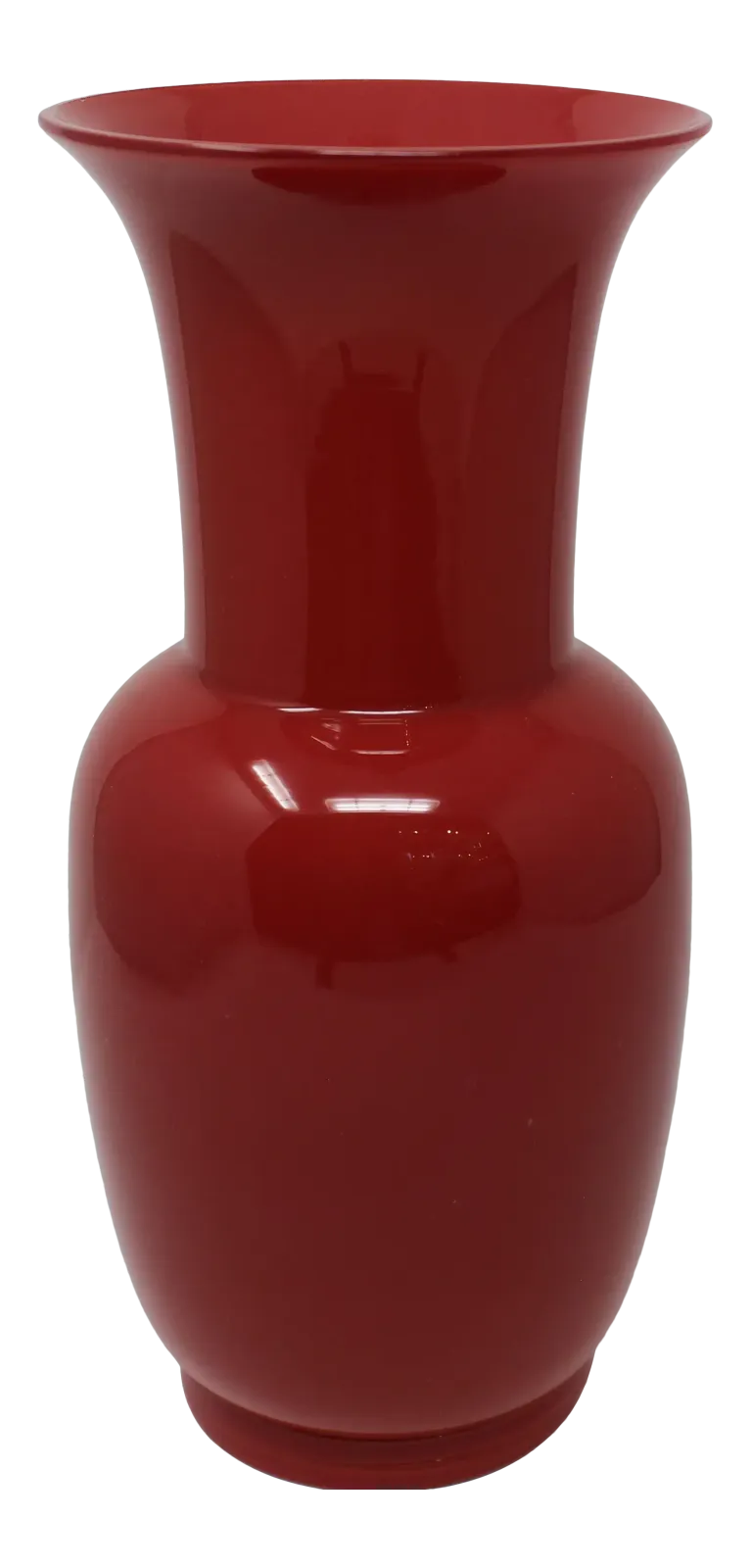 Cranberry Opalino Vase By Venini Of Murano