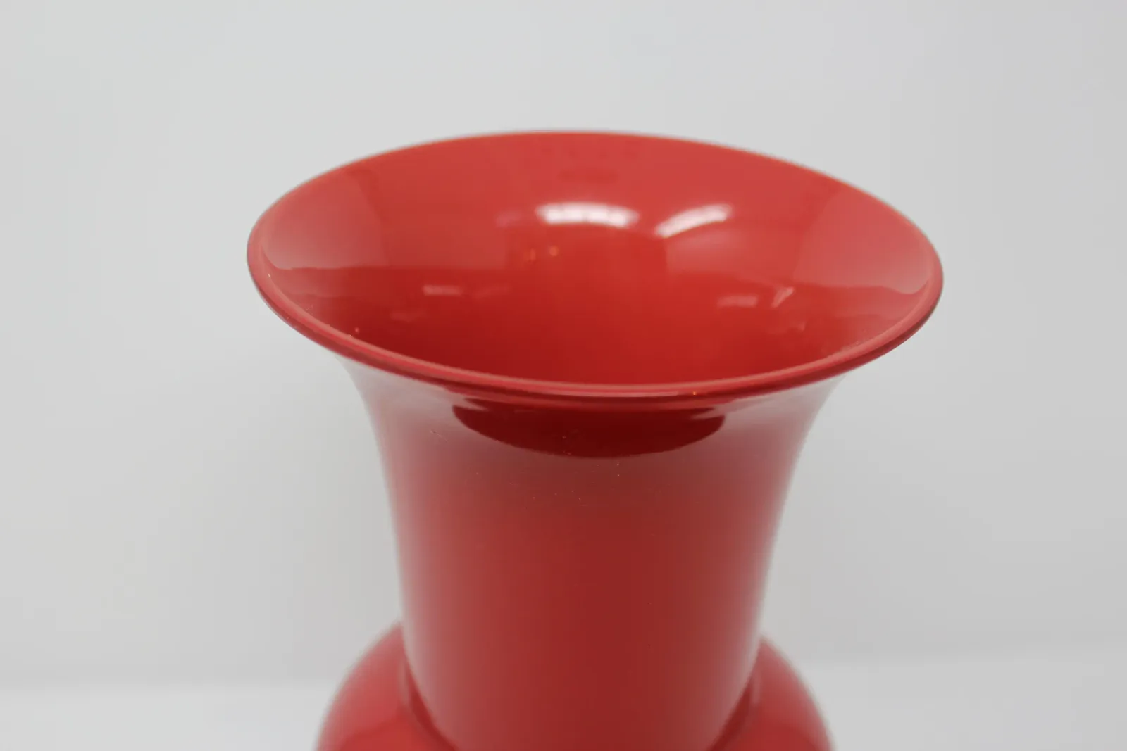 Cranberry Opalino Vase By Venini Of Murano photo for sale