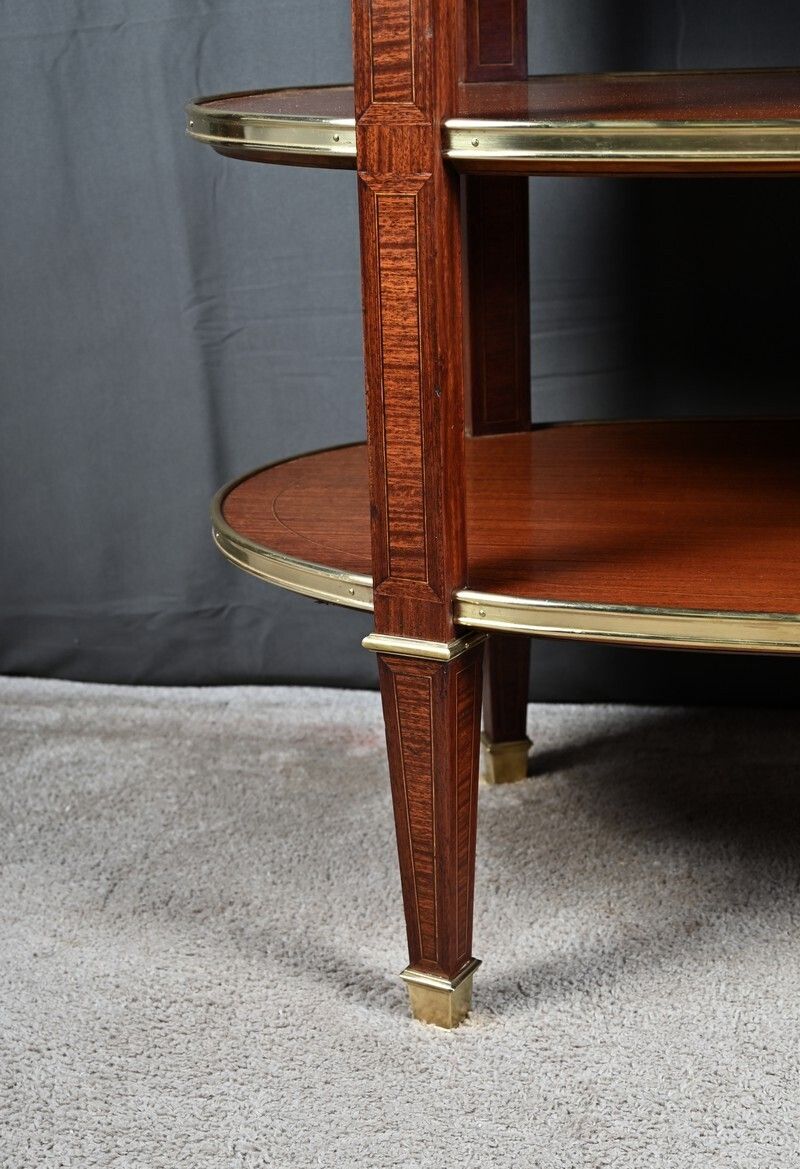 Three Tier Mahogany Serving Cart, Louis XVI Style – 1900 photo vintage