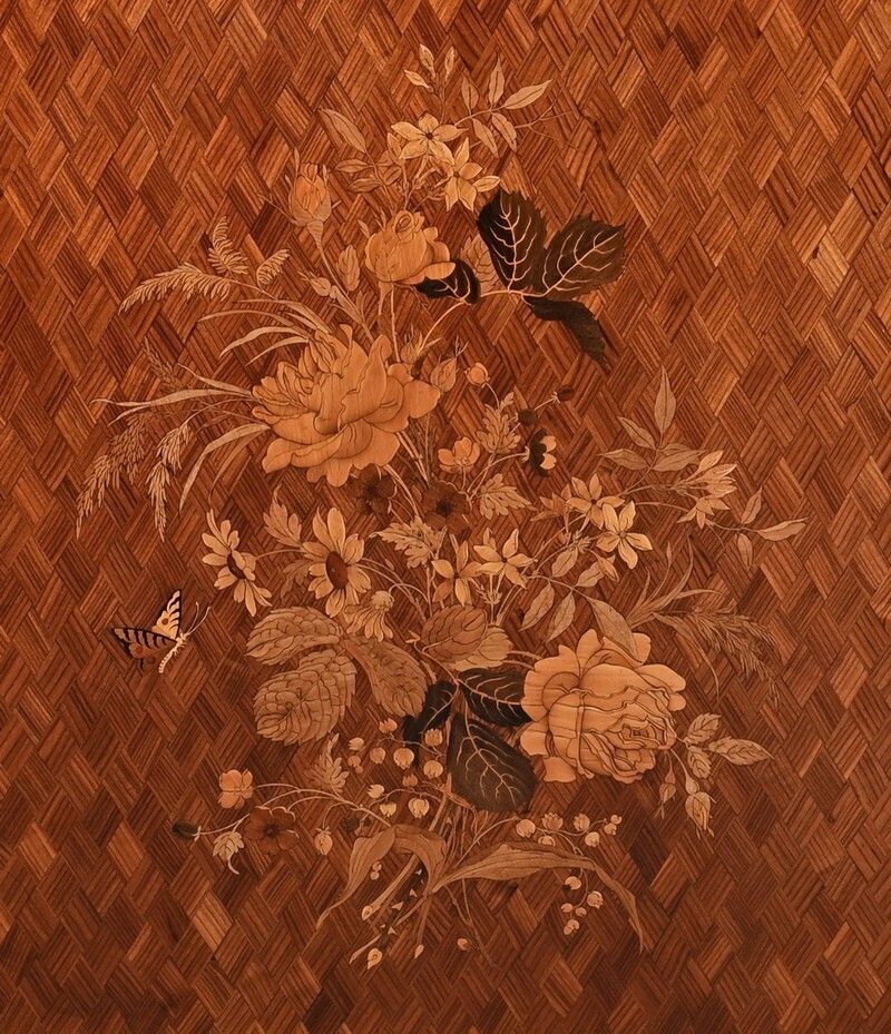 photo for sale A Marquetry Side Table In Precious Woods, Napoleon III Period – Mid 19th Century