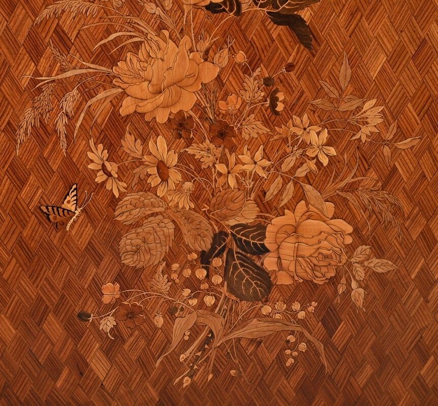Furniture A Marquetry Side Table In Precious Woods, Napoleon III Period – Mid 19th Century photo